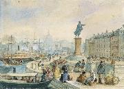 fritz von dardel Skeppsbron vid Gustav IIIs staty oil painting